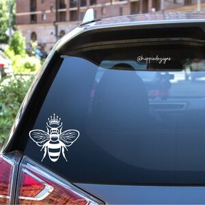White Queen Bee Car Decal
